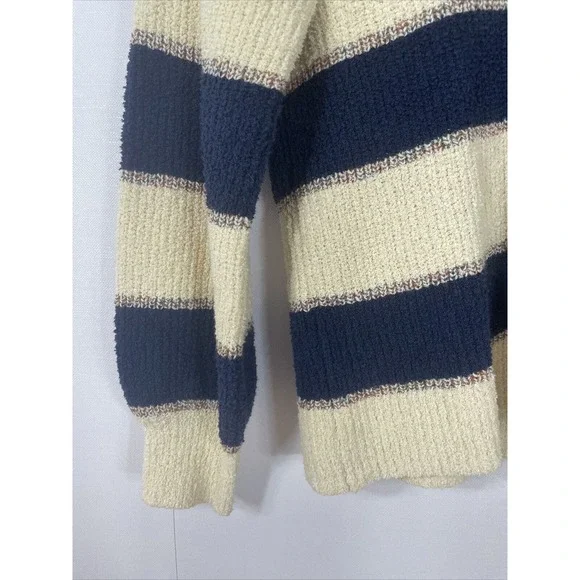 Madewell Striped Lakeville Pullover Sweater in Navy/ Cream Size XS - Picture 4 of 8